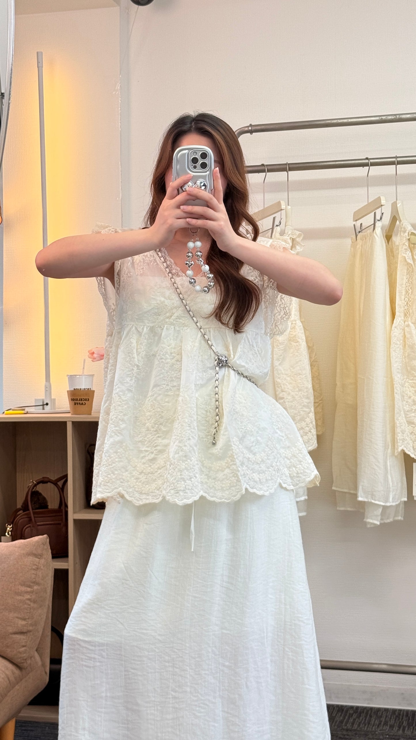 🇫🇷フレンチレーストップス+ロングスカートセット